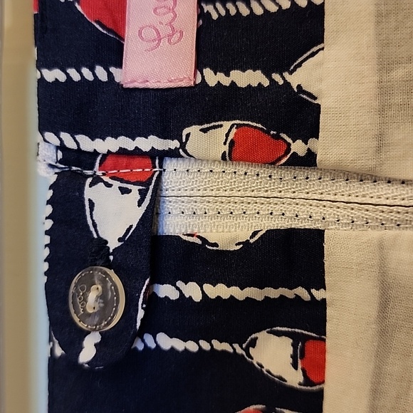 Lilly Pulitzer Nautical Navy Swim Lanes Skirt Gold Anchor Pulls Women's Size 2 - Picture 13 of 17